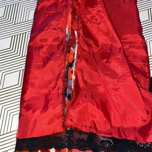 ANTHROPOLOGIE Skirt Sz 4 Vanessa Virginia Painterly Corduroy Pencil Abstract Art - Picture 10 of 12